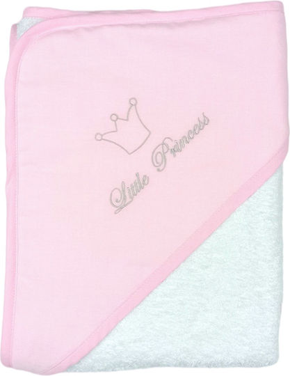 Baby Star Baby Bath Towel Hooded Princess Pink 95x95cm