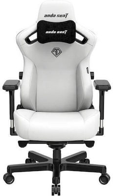 Anda Seat Kaiser 3 Large XL Artificial Leather Gaming Chair with Adjustable Arms Cloudy White