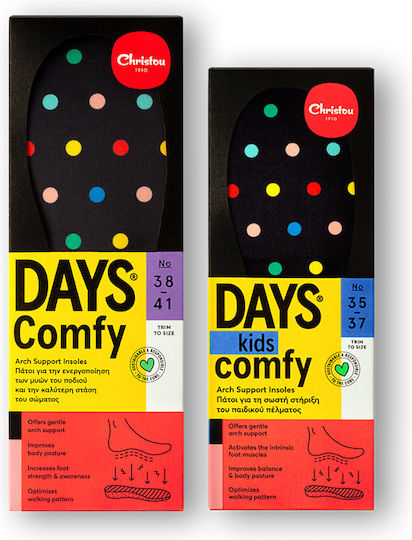 Christou 1910 Comfy Days Ανατομικοί Πάτοι Παπουτσιών Polka Dot για Ενήλικες & Παιδιά 2τμχ