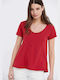 Funky Buddha Femeie Sport Tricou Earth Red