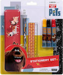 D5649 Kids Stationery Set with Pencil, Ruler and Pencil Case Pets