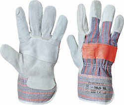 Portwest A209 Gloves for Work Gray Leather-Cotton