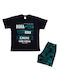 Minerva Kinder Schlafanzug Sommerlich Marineblau Islands