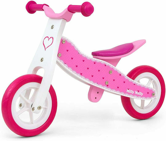 Milly Mally Bicicletă de Echilibru pentru Copii Look Hearts Fuchsia