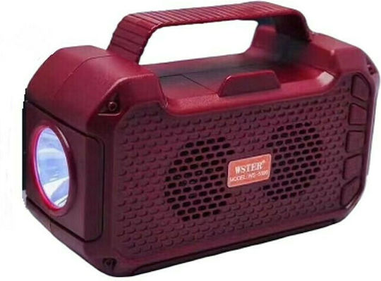 WSTER WS-5395 Ηχείο Bluetooth με Ραδιόφωνο Κόκκινο