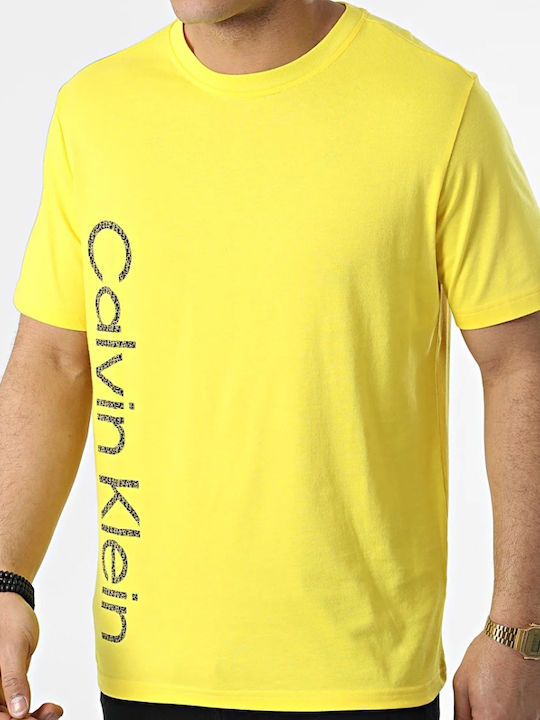 Calvin Klein Ανδρικό T-shirt Κίτρινο με Λογότυπο