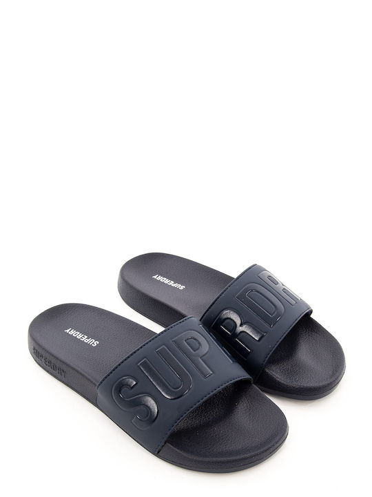 Superdry Slides σε Navy Μπλε Χρώμα