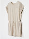 One-piece Jumpsuit Shorts in Sand-colored Cotton Gauze