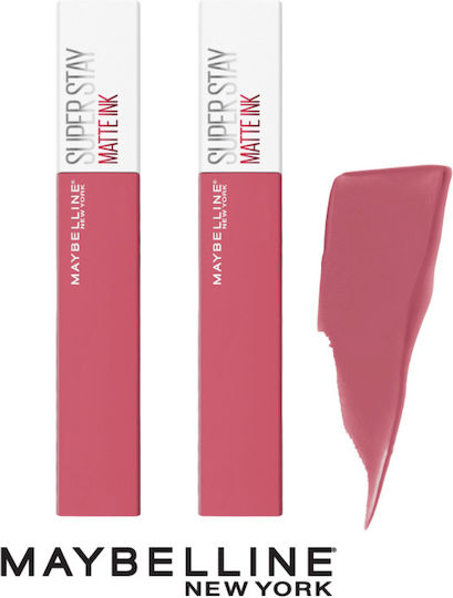 Maybelline Super Stay Matte Ink 2τμχ Set Long Lasting Liquid Lipstick Matte 15 Lover