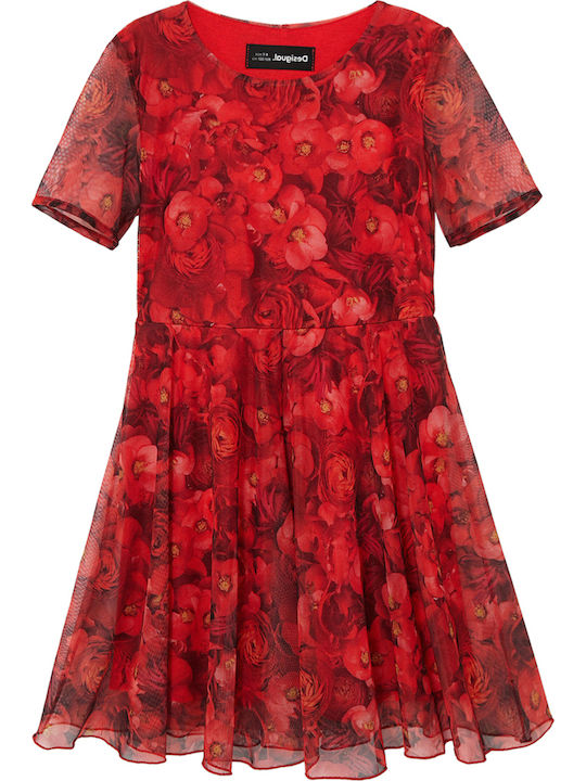 Aina Children's Dress Short Sleeve Red