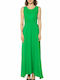 Silvian Heach Maxi Dress for Wedding / Baptism Green