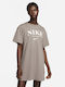 Summer Mini Athletic Dress T-Shirt Short Sleeve Grey