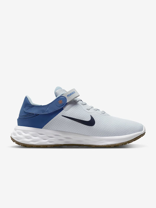 Nike Revolution 6 FlyEase Next Nature Extra Wide Ανδρικά Αθλητικά Παπούτσια Running Pure Platinum / Dark Marina Blue / Worn Blue / Thunder Blue