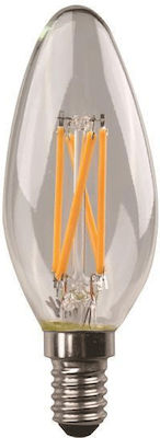 Eurolamp LED Lampen für Fassung E14 und Form C37 Warmes Weiß 806lm Dimmbar 1Stück