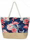 Fabric Beach Bag Floral Multicolour