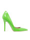 Mourtzi Patent Leather Pointed Toe Stiletto Green High Heels