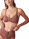 Blu4u Triangle Bikini Top with Adjustable Straps Brown