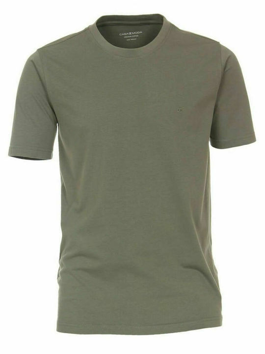 CASA MODA Tricoul cu mânecă scurtă de culoare măslinie pentru bărbați (până la 7XL)