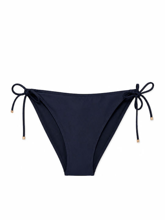 Bikini Inferioare cu Dantelă Albastru Marin