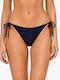 Bikini Slip mit Schnürchen Marineblau