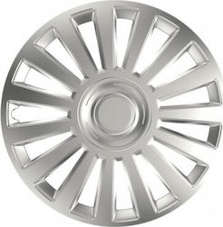 AMiO Τάσια Hubcap Luxury 13" 4τμχ Ασημί 1037 AMiO Τάσια Hubcap Luxury 13" 4τμχ Ασημί 1037