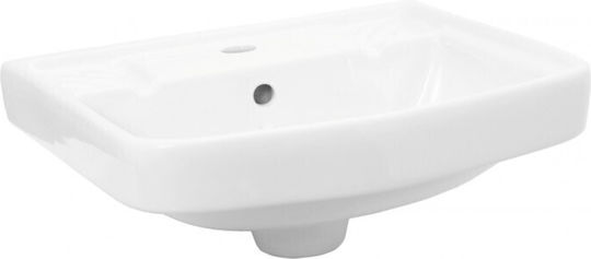 Inter Ceramic ICC 1740 Επιτοίχιος Κρεμαστός Νιπτήρας Πορσελάνης 40x35.5x17cm Λευκός