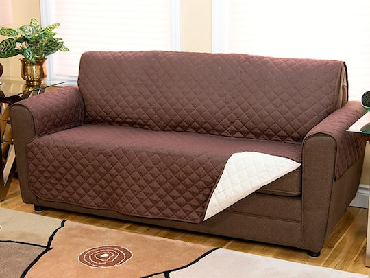 Elastic Cover for Two Seater Sofa Brown 1pcs 03006CCS50BN