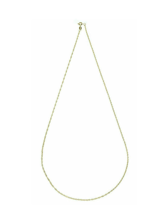 Mertzios.gr Gold Chain Neck 14K Thin Thickness 1.3mm and Length 45cm