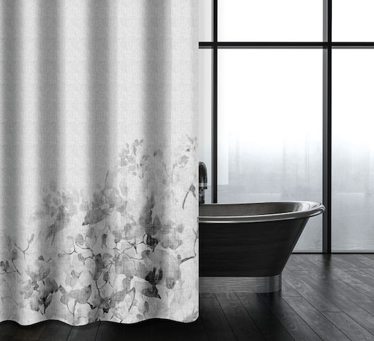 Saint Clair 114 Κουρτίνα Μπάνιου Υφασμάτινη 180x200 cm Silver