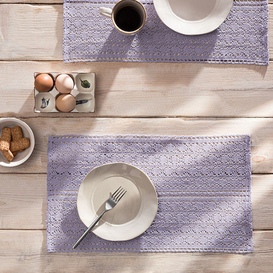 Gofis Home Chrochet Σουπλά Υφασμάτινο Violet 50x32cm