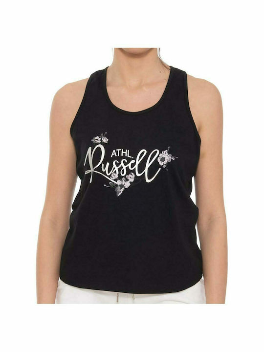 Russell Athletic Γυναικεία Μπλούζα Βαμβακερή Αμάνικη Μαύρη