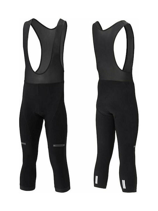 Shimano 3/4 Winter Bib Männer Fahrradhosen mit Hosenträgern Schwarz