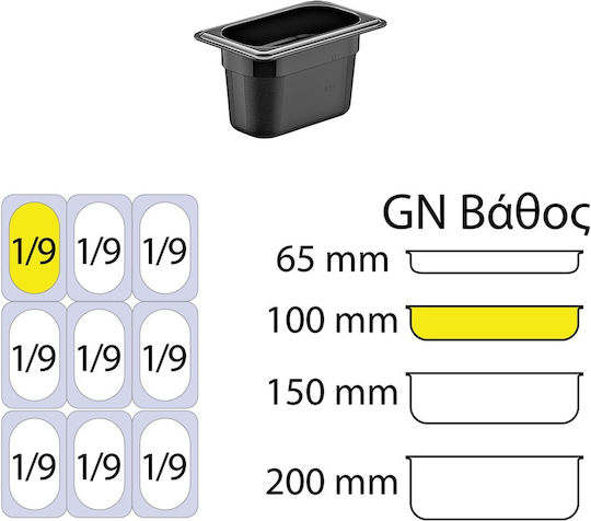Ready Σκεύος Gastronorm Πολυκαρμπονικό GN1/9 με Βάθος 100mm