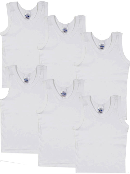 Pretty Baby Set pentru copii cu maiouri Fără mâneci Albe 6buc