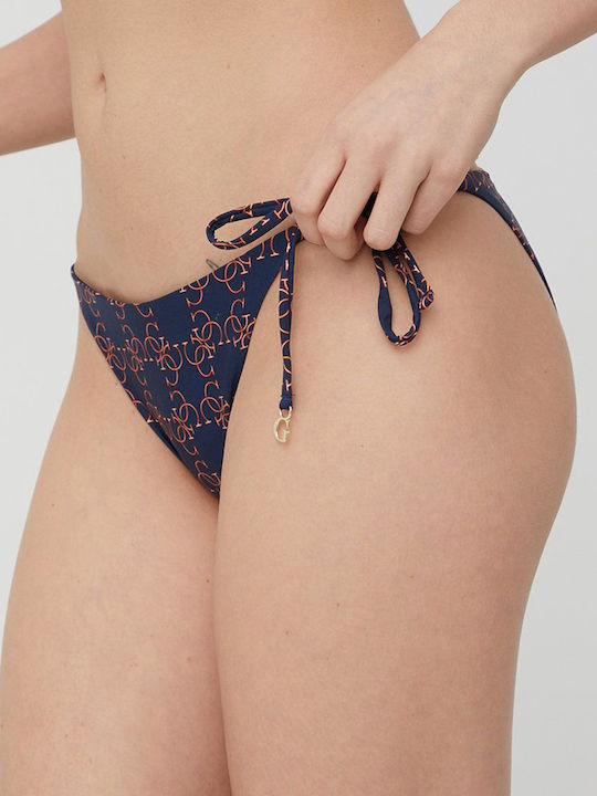 Guess Bikinihosen Slip mit Schnürung Marineblau