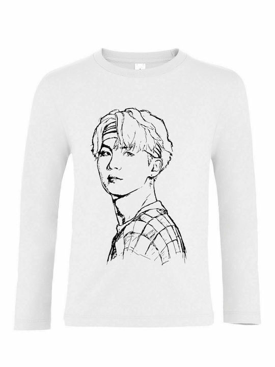 Copil Long Sleeve "BTS Kim Kpop", Alb