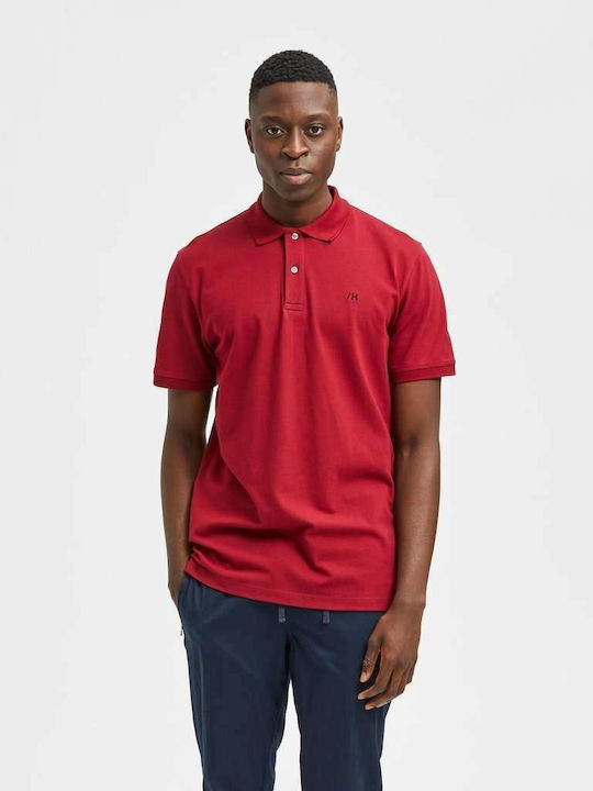 Selected Ανδρικό T-shirt Polo Biking Red
