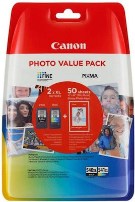 Canon PG-540L/CL-541XL Photo Value Pack με 2 Μελάνια Εκτυπωτή InkJet Μαύρο / Πολλαπλό (Color) (5224B007)