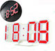 Модерен Масов Часовник Дигитален LED с Будилник Червен DS-6609-RED