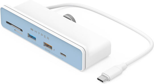 Hyper v1 Hub USB 3 Porturi USB 3.2 cu Conectare USB-C Alb