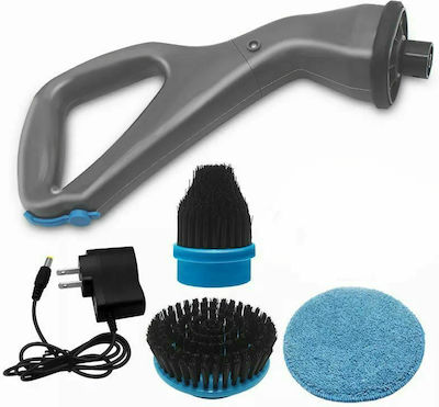Muscle Scrubber Plastic Rotating Cleaning Brush with Handle Gray