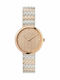 Missoni Γυναικείο Ρολόι 34mm Μπαταρίας με Ροζ Χρυσό Δερμάτινο Λουράκι