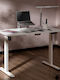 Electric Desk Wooden White with Metal Legs & Adjustable Height 120x60cm