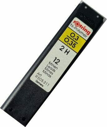 Rotring Μύτες Μολυβιού Hi Polymer Πάχους 0.35mm Τύπου 2H