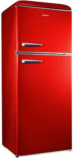 Robin Kühlschränke Kühlschrank mit Doppeltür 278Es Total NoFrost H157xB60xT70cm. Rot RB-280