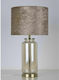 Iliadis Glass Vintage Table Lamp for Socket E27 with Brown Shade and Bronze Base