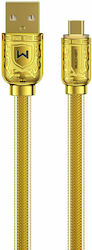 WK WDC-161 Плетен USB 2.0 към Микро USB 1м Златист