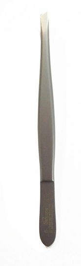 Euromed Eyebrow Tweezer with Curved Tip Solingen Silver 1pcs