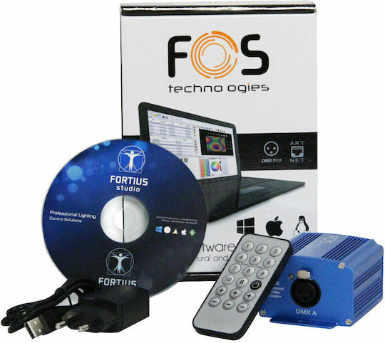 Fos Technologies Fortius Studio 512 Interface for Lighting Console with 512 Control Channels / 1 XLR Input Compatible Operating System MacOS / Windows and Connection USB (for PC)
