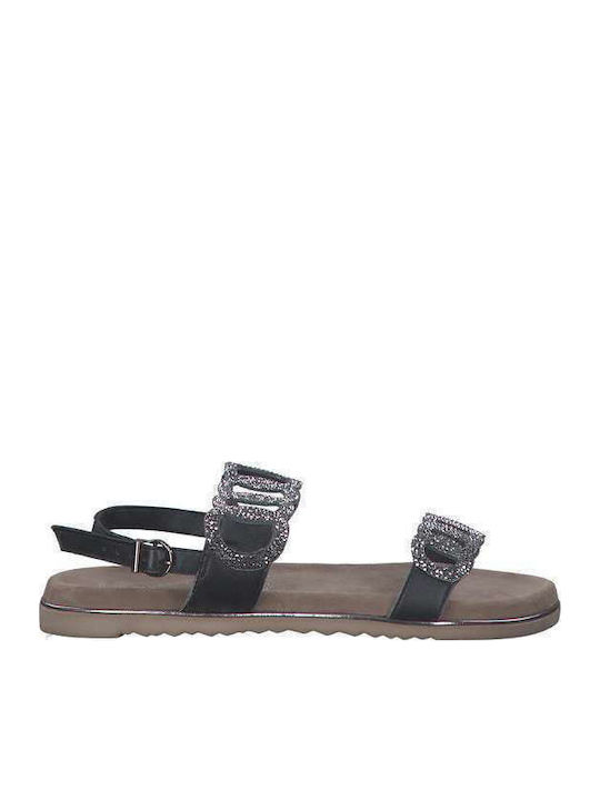 Women's Flat Sandals in Black Color